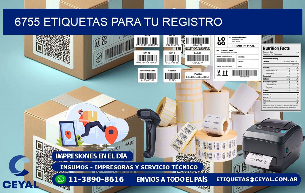 6755 etiquetas para tu registro