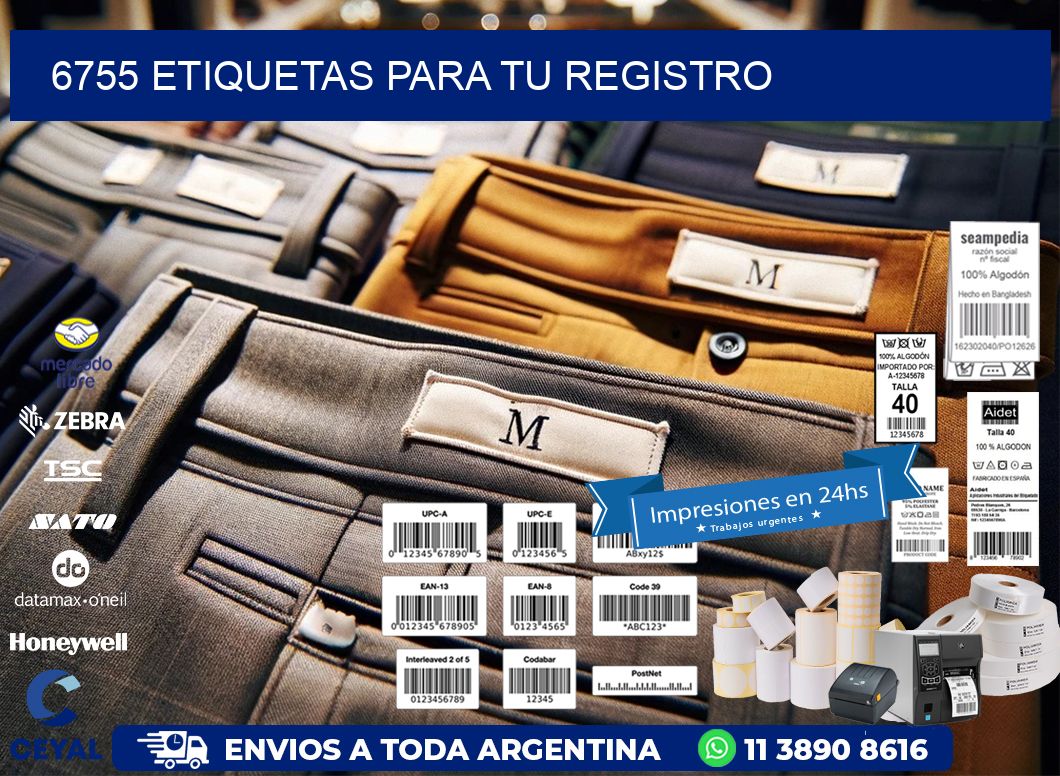 6755 etiquetas para tu registro