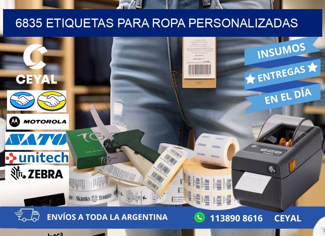 6835 Etiquetas para ropa personalizadas