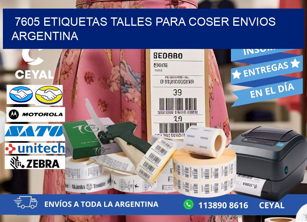 7605 ETIQUETAS TALLES PARA COSER ENVIOS ARGENTINA