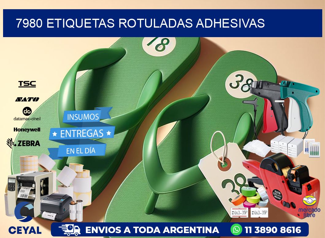 7980 etiquetas rotuladas adhesivas