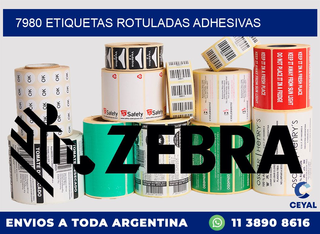 7980 etiquetas rotuladas adhesivas