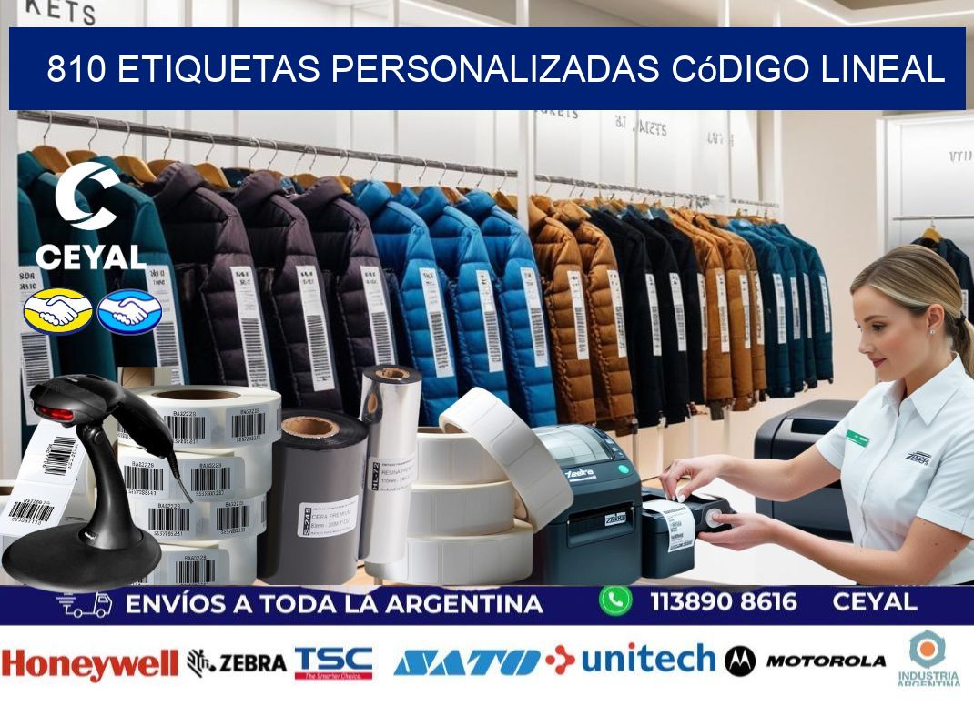 810 Etiquetas personalizadas código lineal