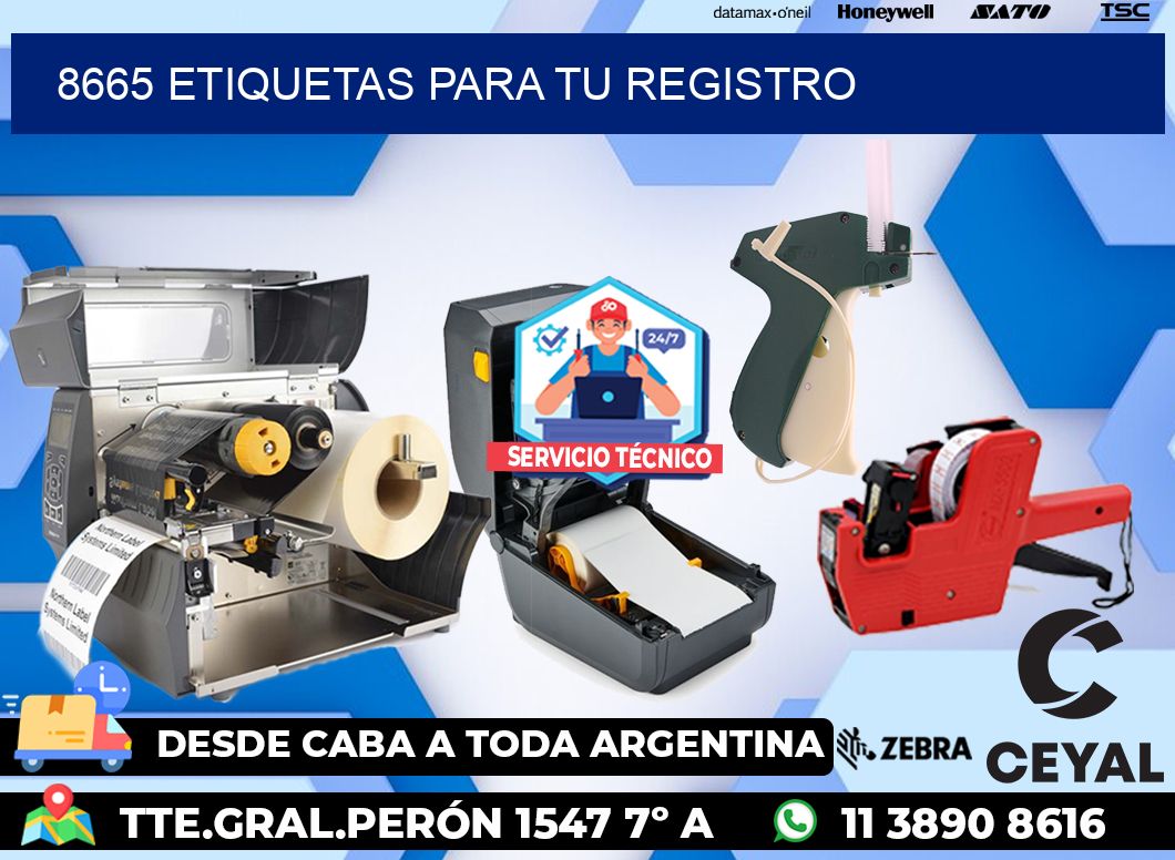 8665 etiquetas para tu registro