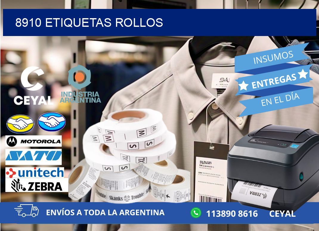8910 etiquetas rollos
