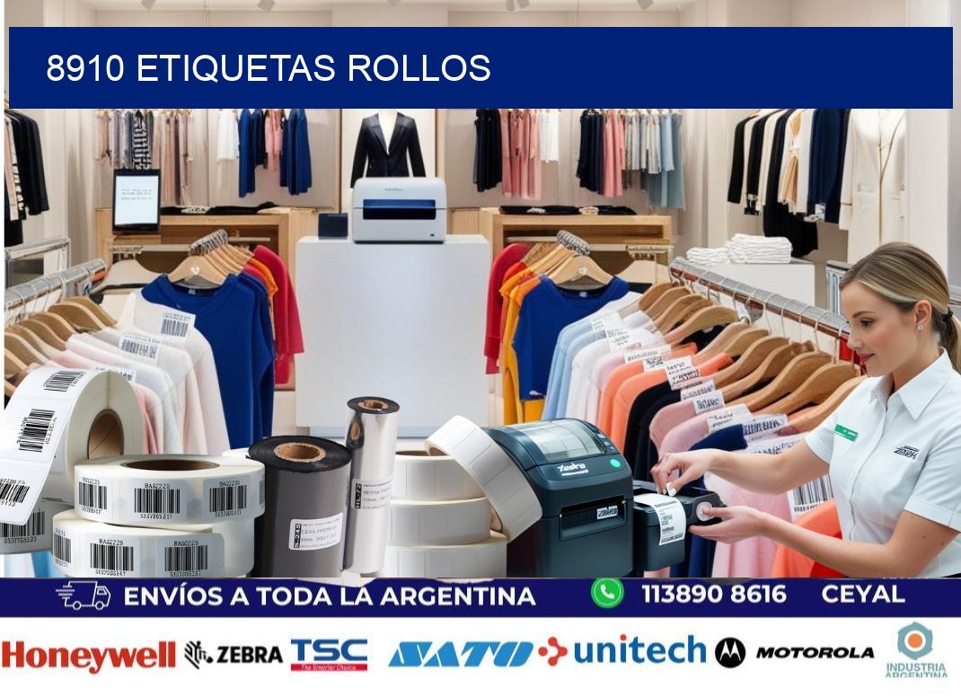 8910 etiquetas rollos