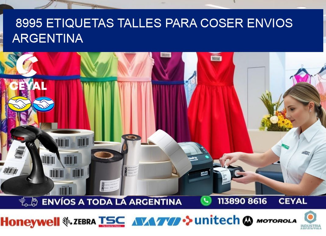 8995 ETIQUETAS TALLES PARA COSER ENVIOS ARGENTINA