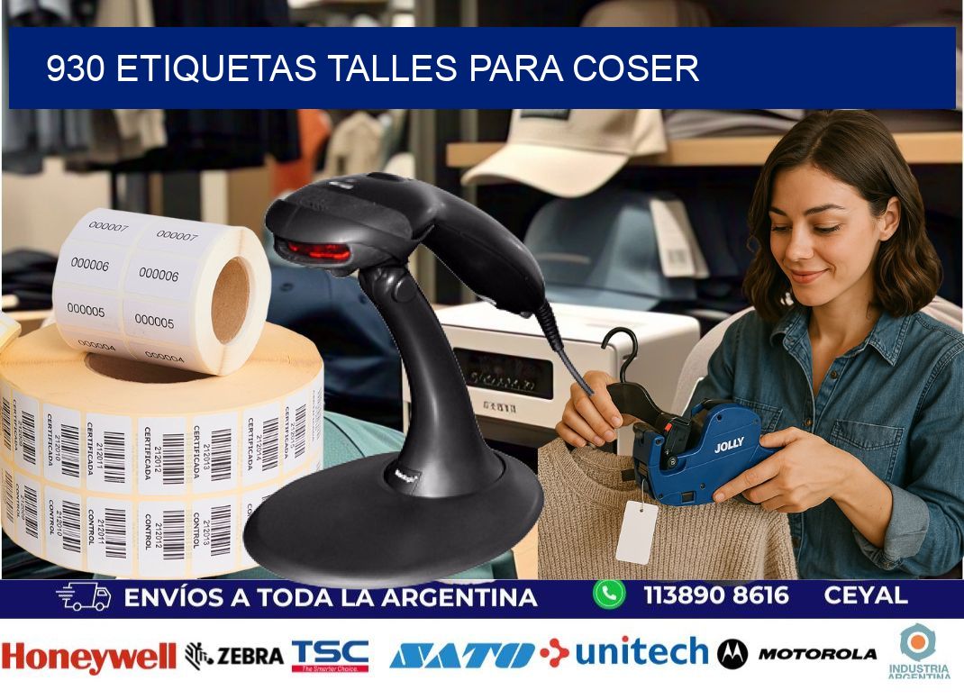 930 ETIQUETAS TALLES PARA COSER