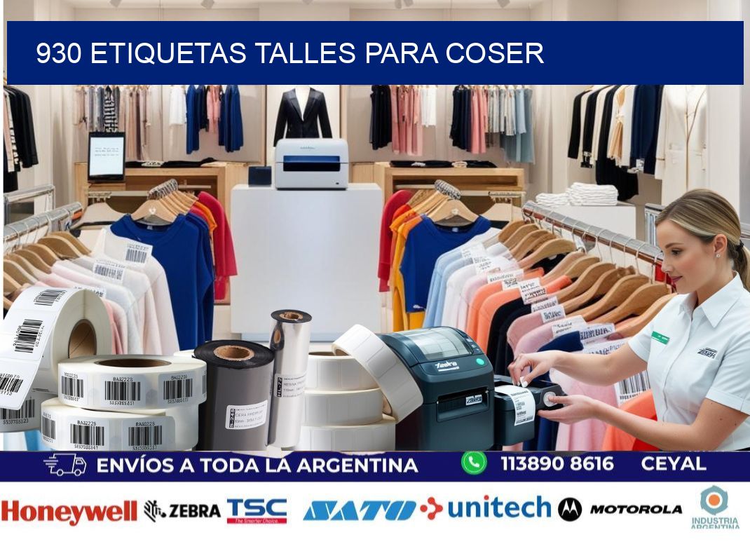 930 ETIQUETAS TALLES PARA COSER