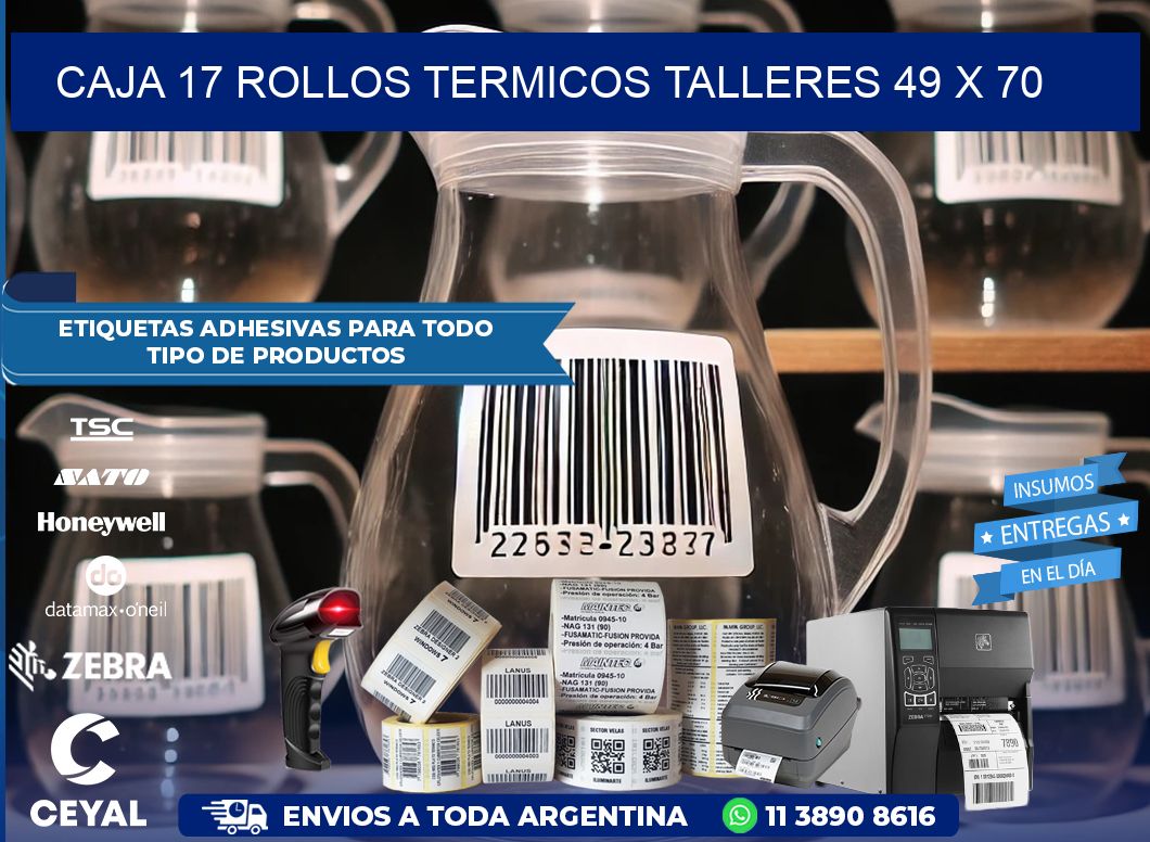 CAJA 17 ROLLOS TERMICOS TALLERES 49 x 70