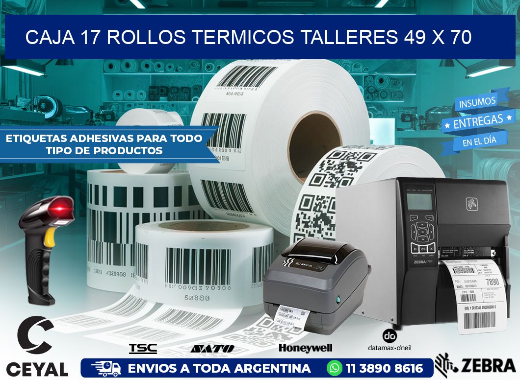 CAJA 17 ROLLOS TERMICOS TALLERES 49 x 70