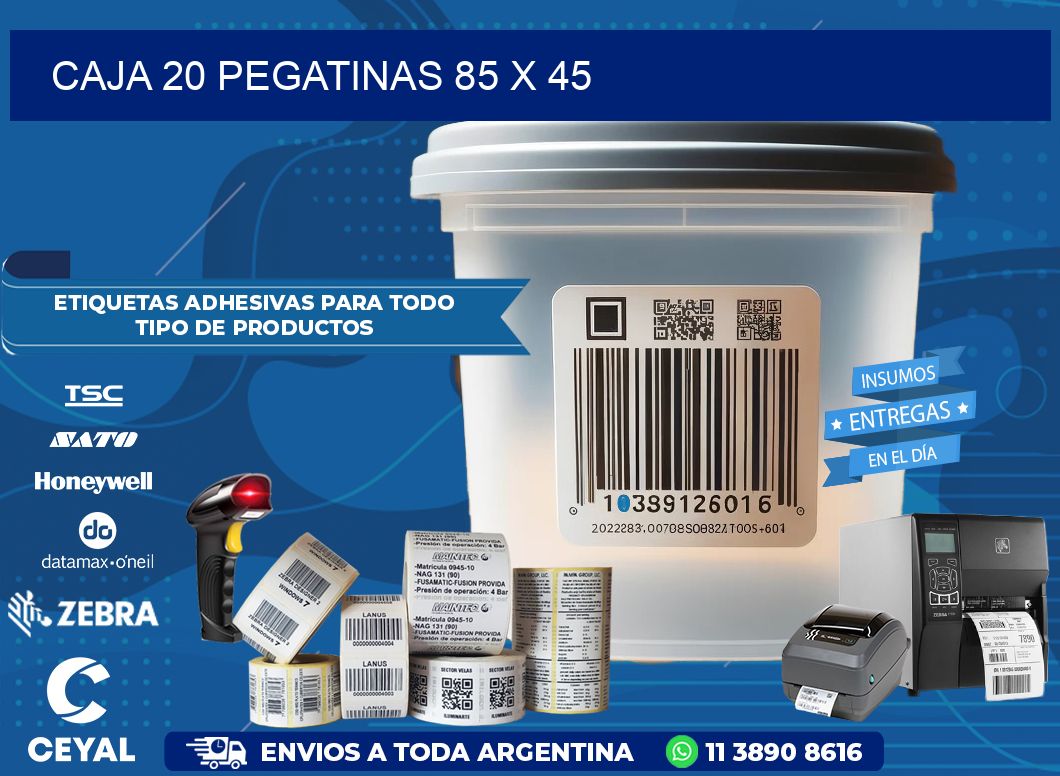 CAJA 20 PEGATINAS 85 x 45