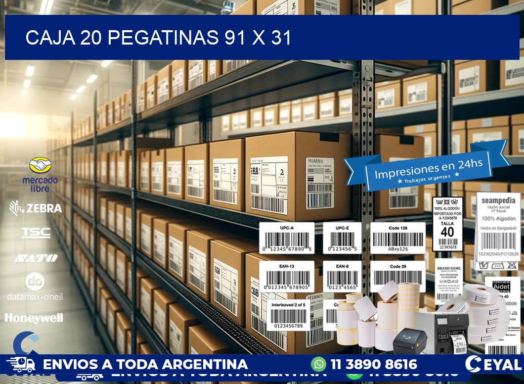 CAJA 20 PEGATINAS 91 x 31