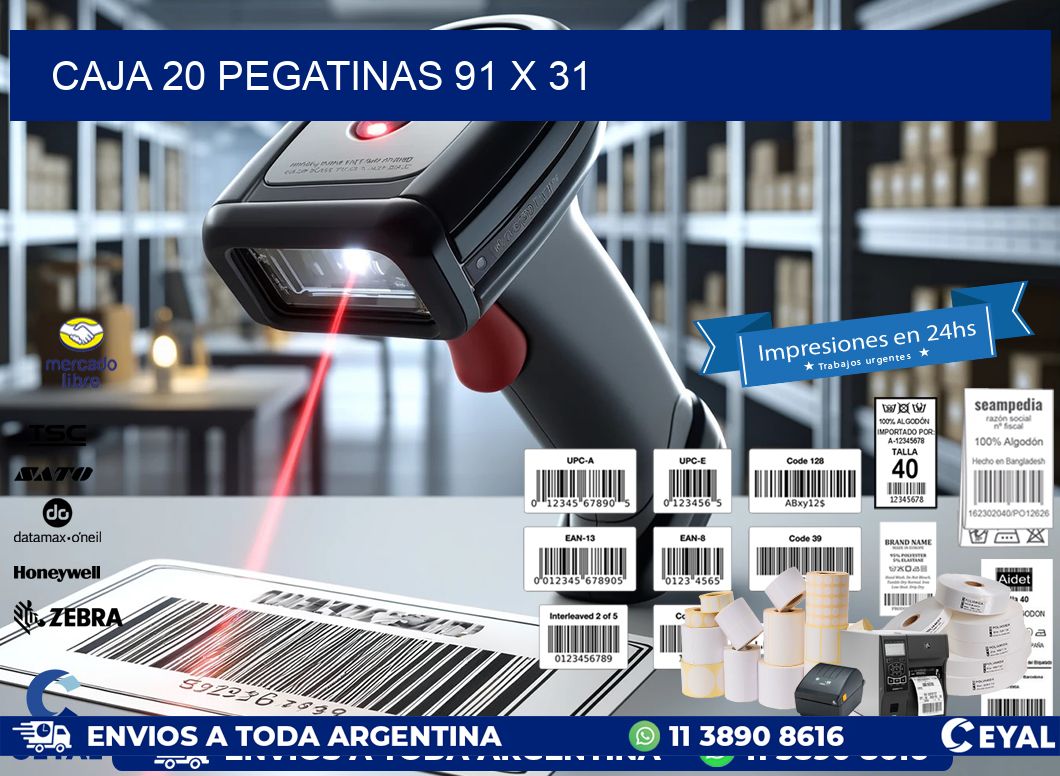 CAJA 20 PEGATINAS 91 x 31