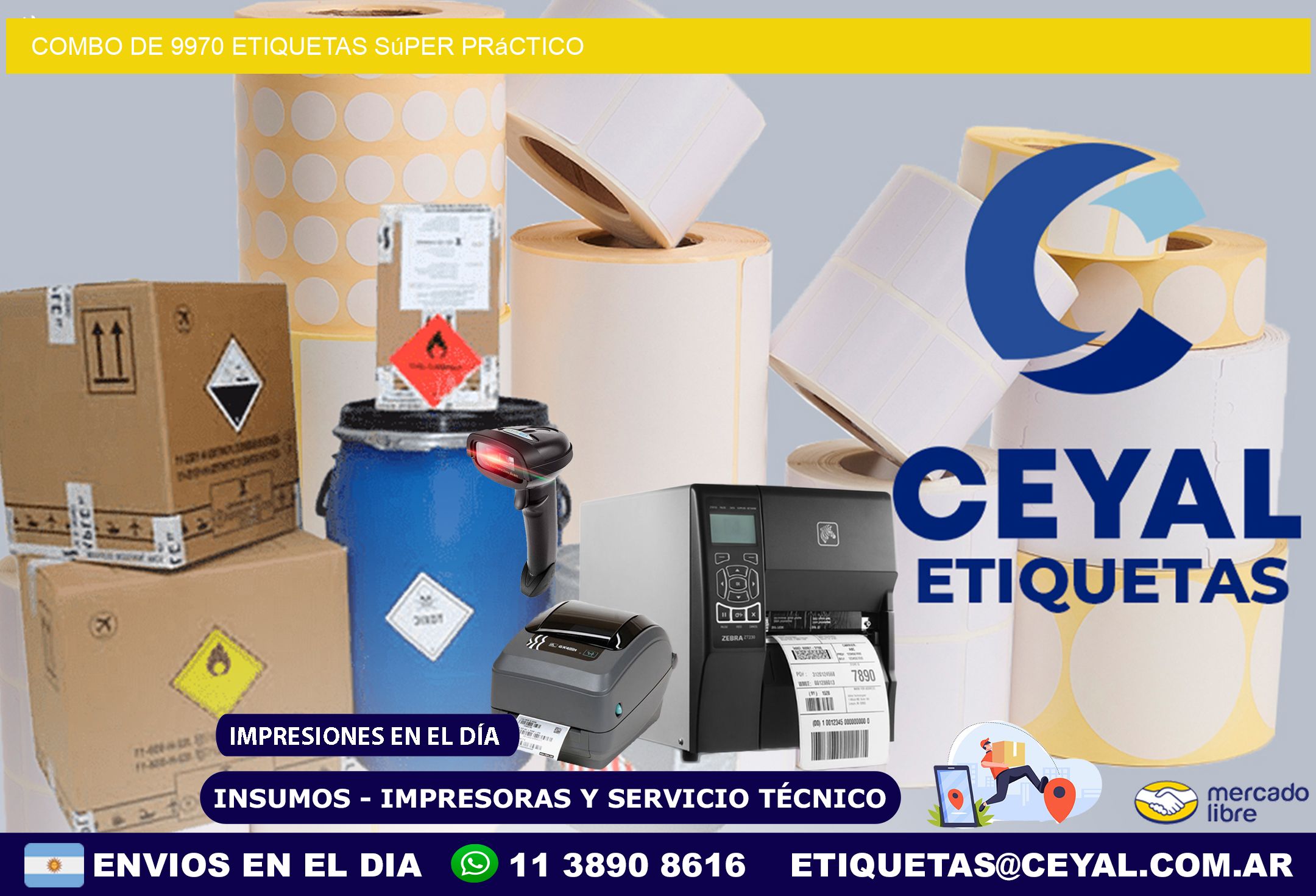 Combo de 9970 etiquetas súper práctico