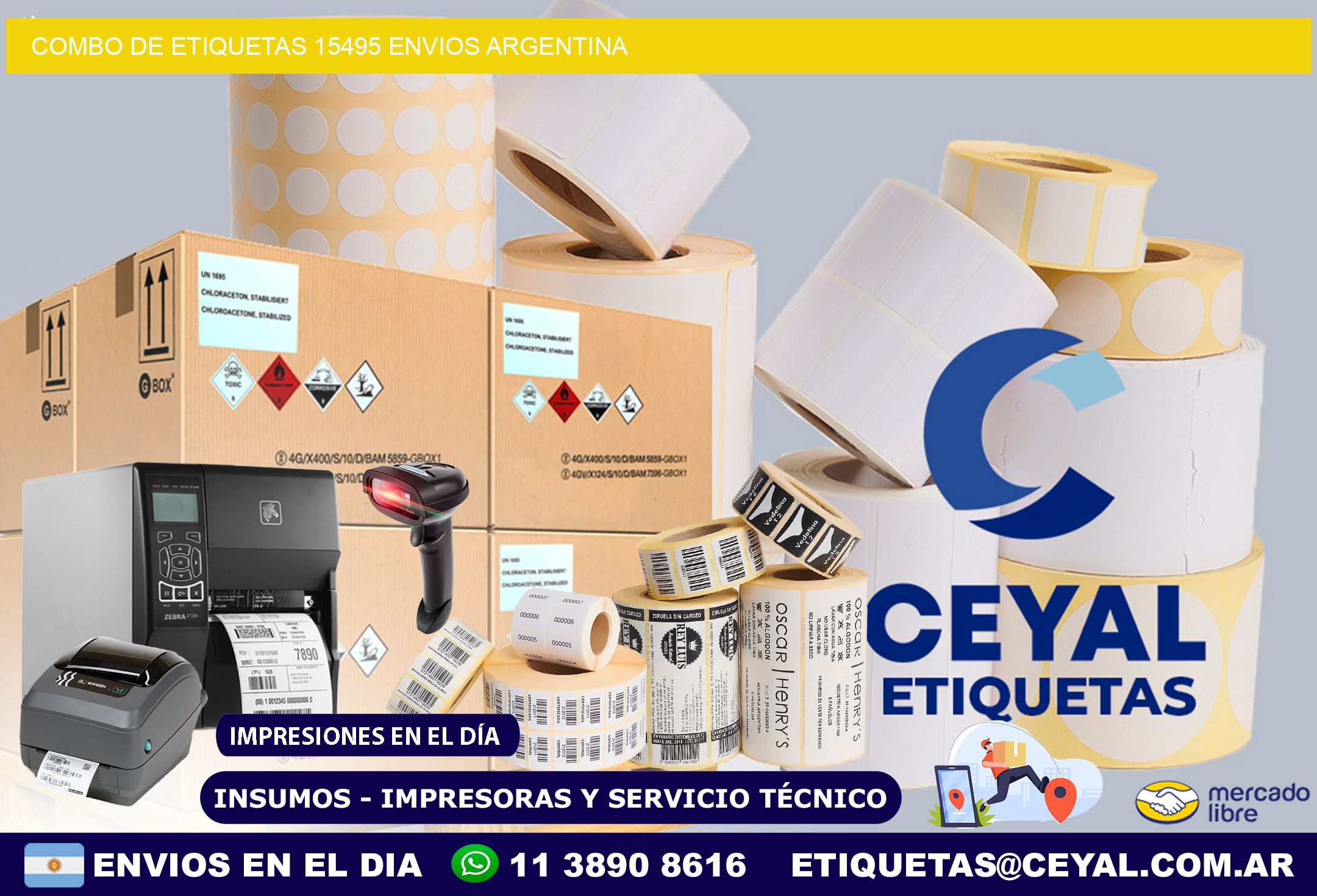 Combo de etiquetas 15495 ENVIOS ARGENTINA