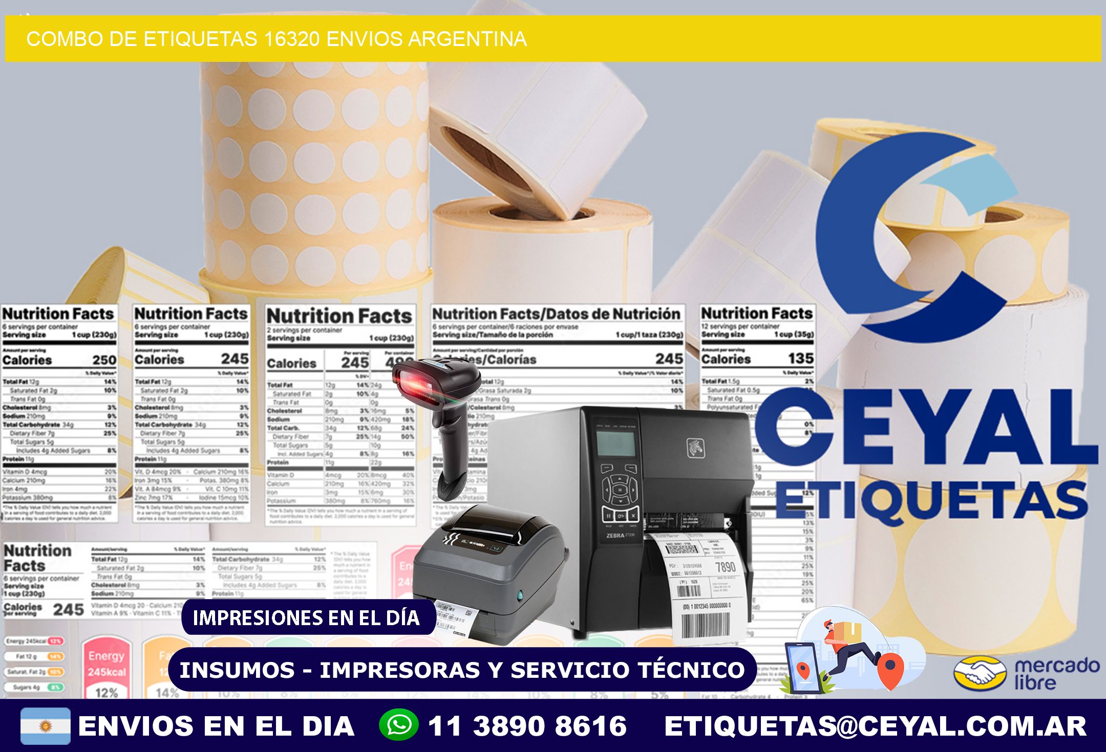 Combo de etiquetas 16320 ENVIOS ARGENTINA