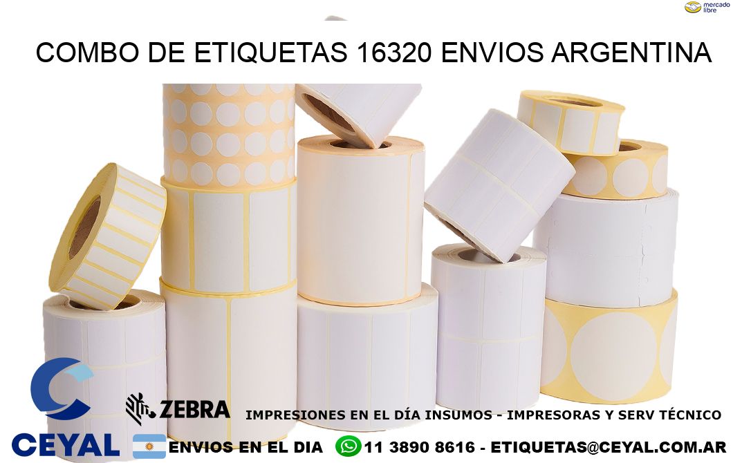 Combo de etiquetas 16320 ENVIOS ARGENTINA