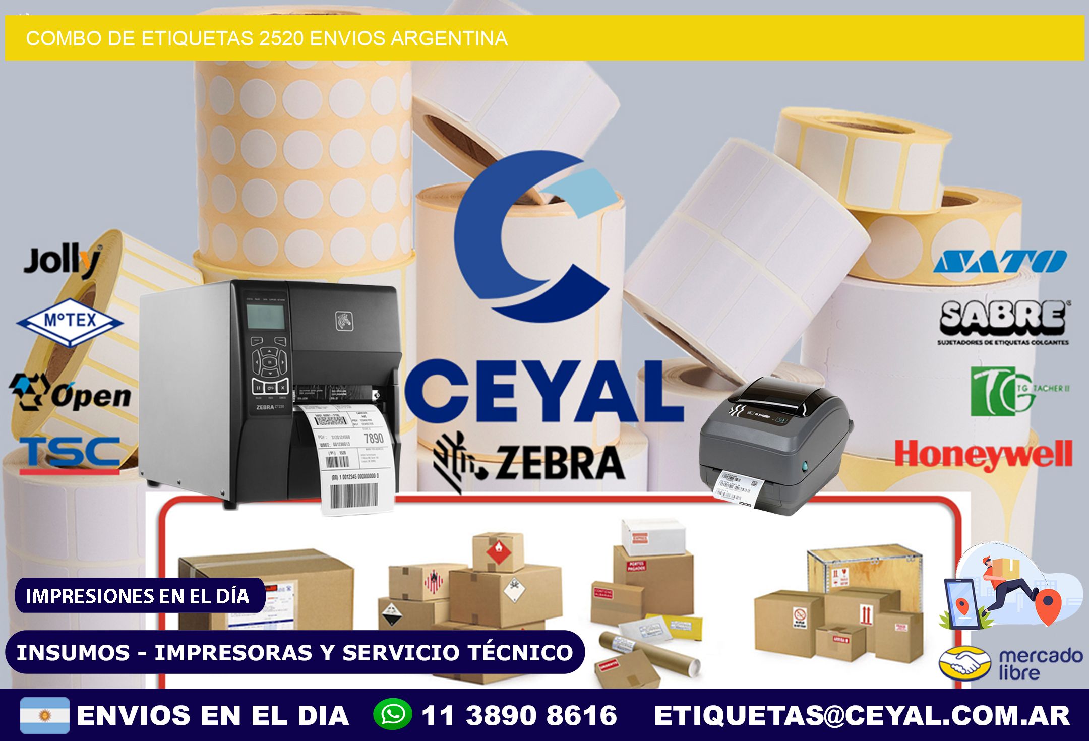 Combo de etiquetas 2520 ENVIOS ARGENTINA