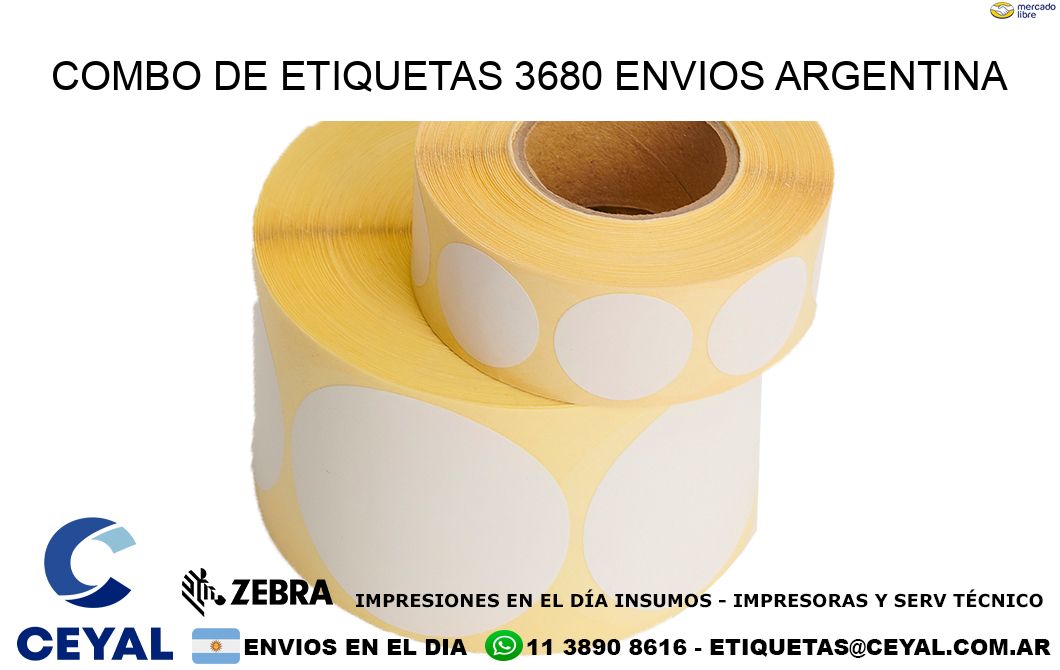 Combo de etiquetas 3680 ENVIOS ARGENTINA