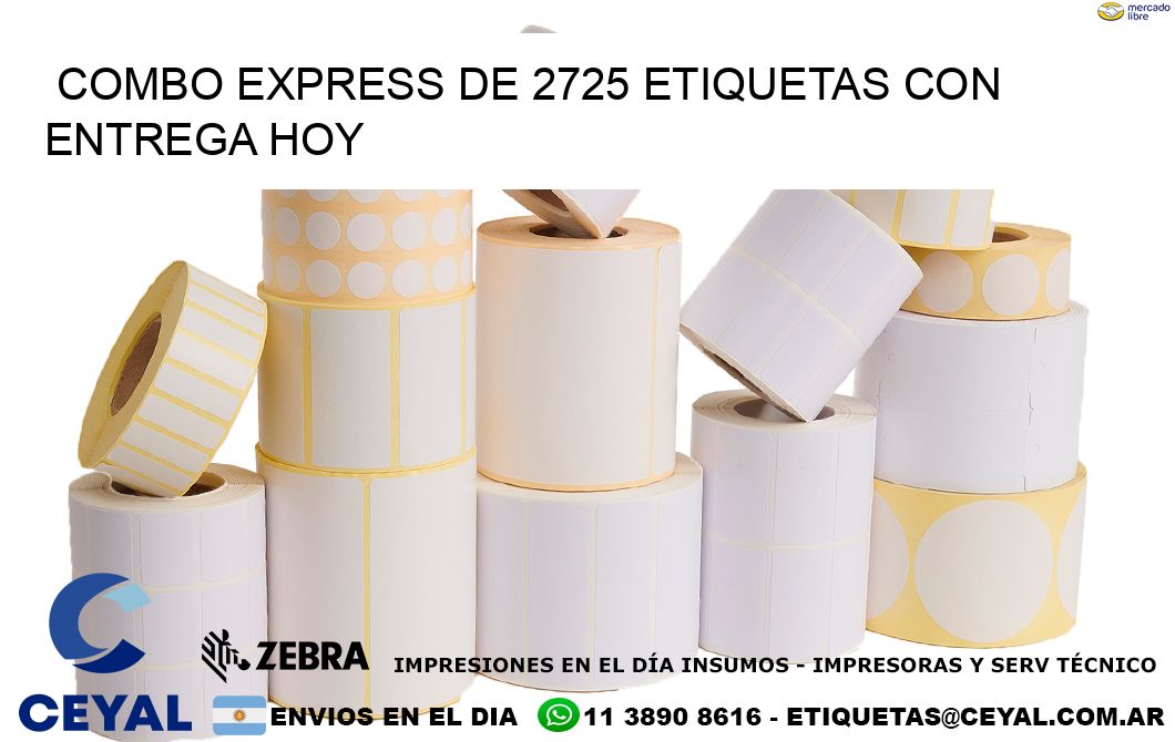 Combo express de 2725 etiquetas con entrega hoy