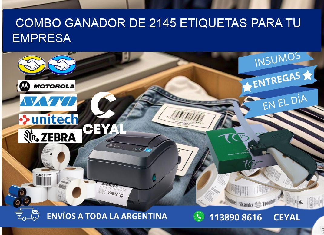 Combo ganador de 2145 etiquetas para tu empresa
