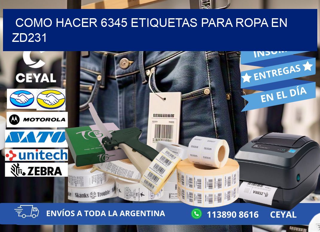 Como hacer 6345 etiquetas para ropa en zd231