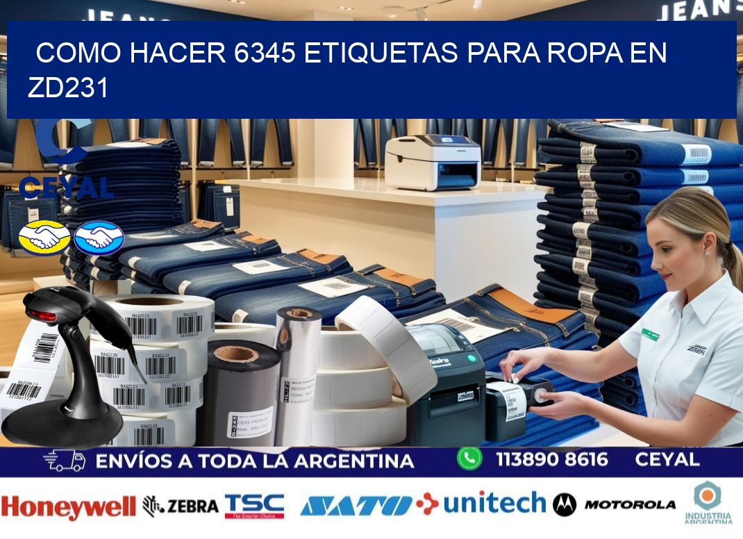 Como hacer 6345 etiquetas para ropa en zd231