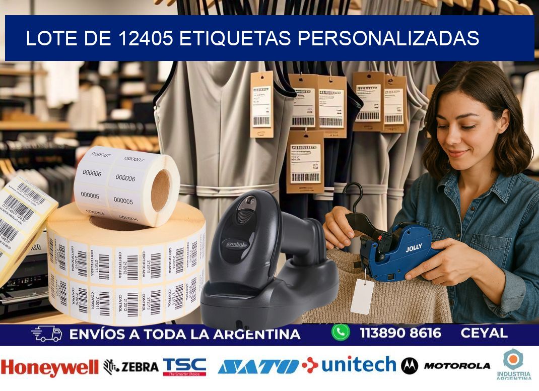 Lote de 12405 etiquetas personalizadas