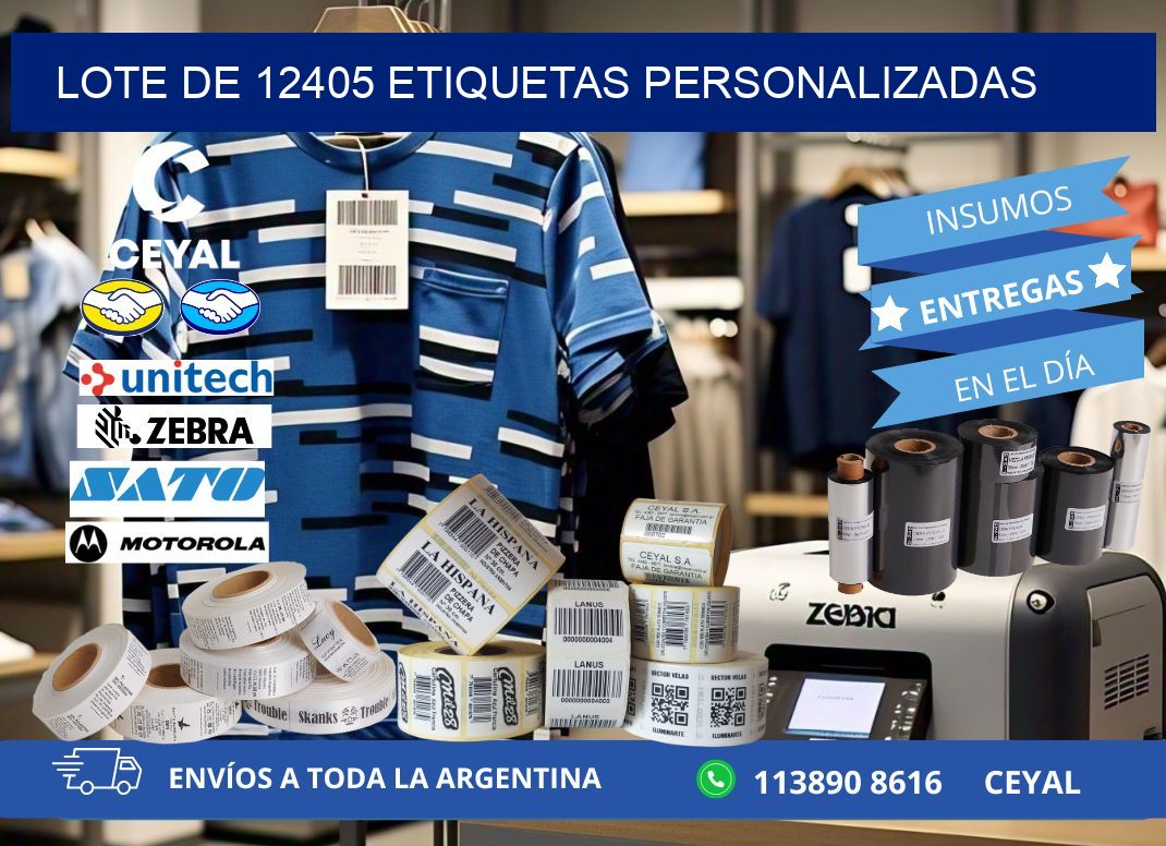 Lote de 12405 etiquetas personalizadas