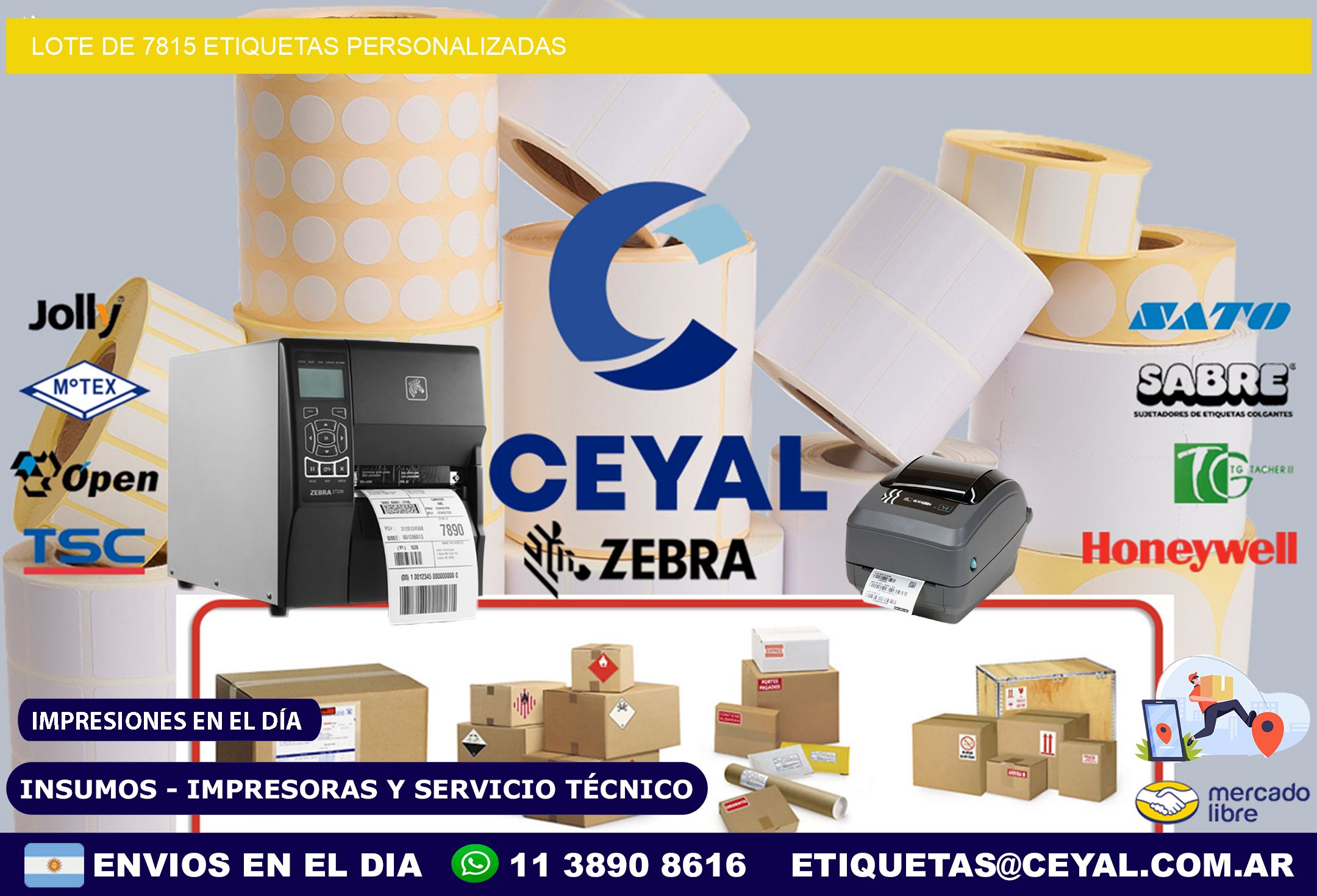 Lote de 7815 etiquetas personalizadas