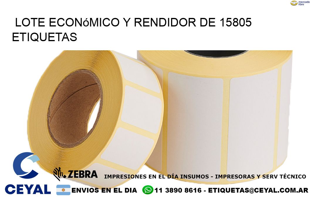 Lote económico y rendidor de 15805 etiquetas