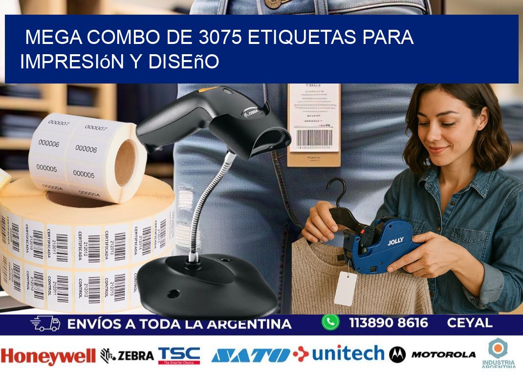 Mega combo de 3075 etiquetas para impresión y diseño