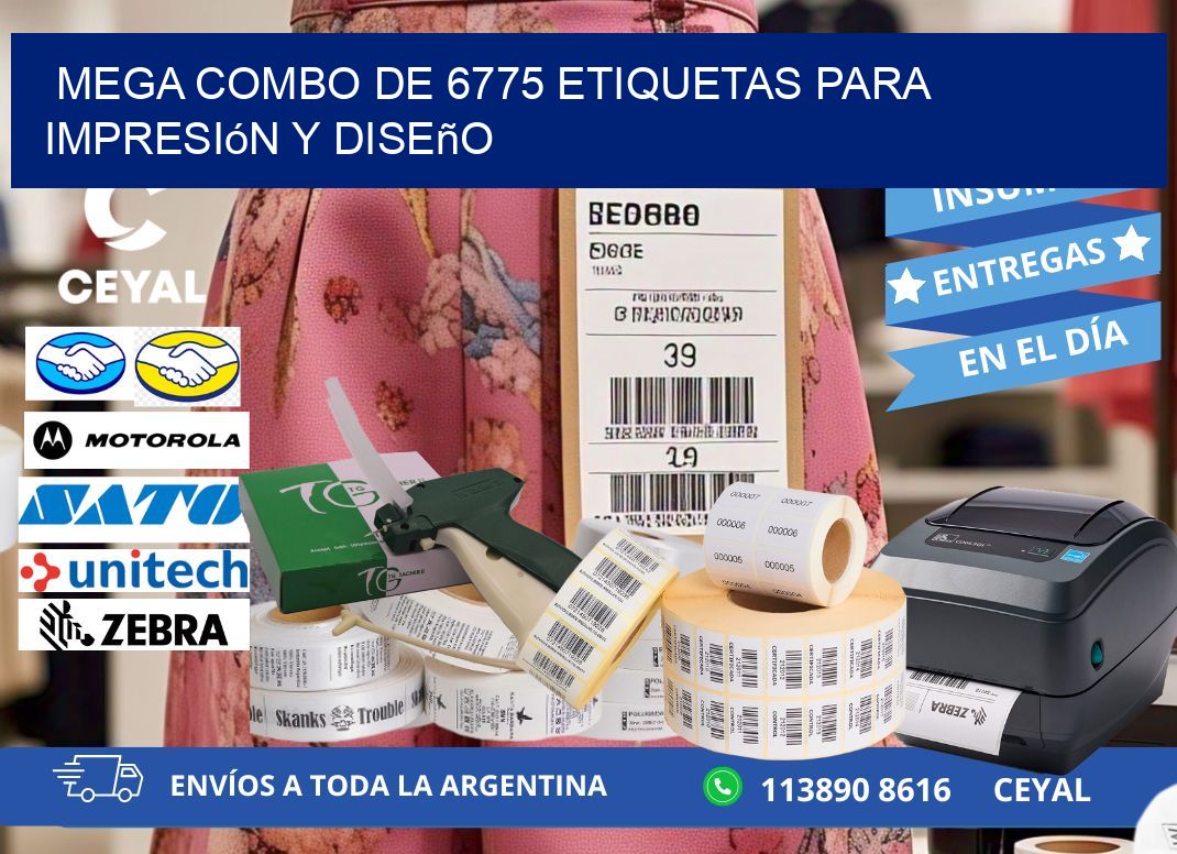 Mega combo de 6775 etiquetas para impresión y diseño