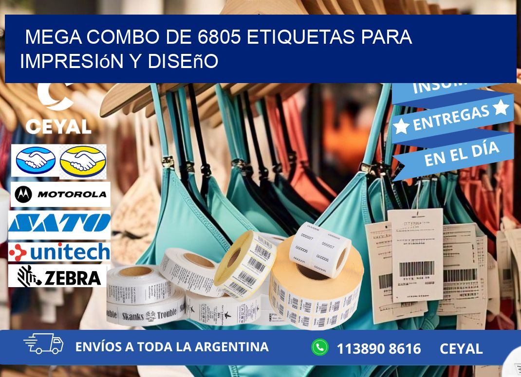 Mega combo de 6805 etiquetas para impresión y diseño