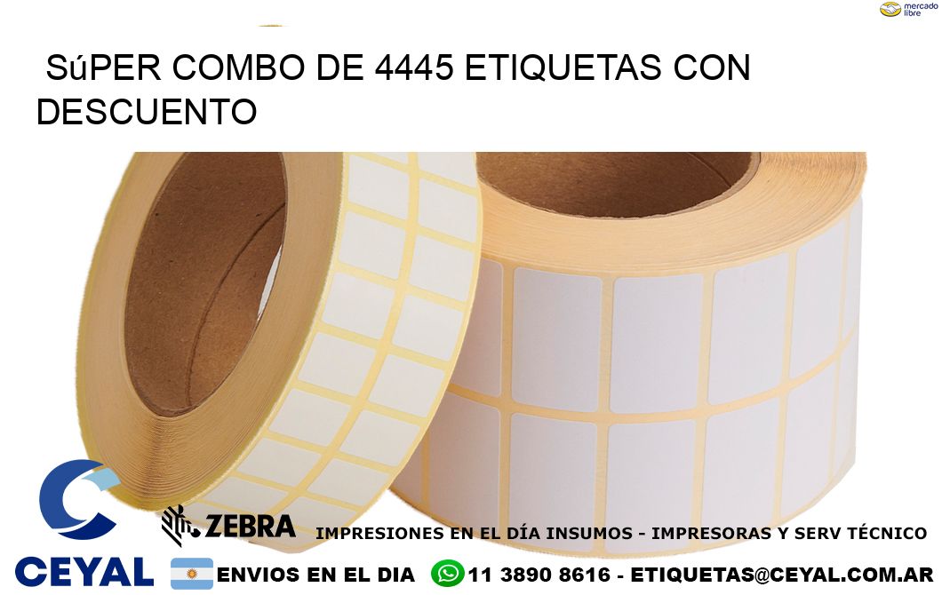 Súper combo de 4445 etiquetas con descuento