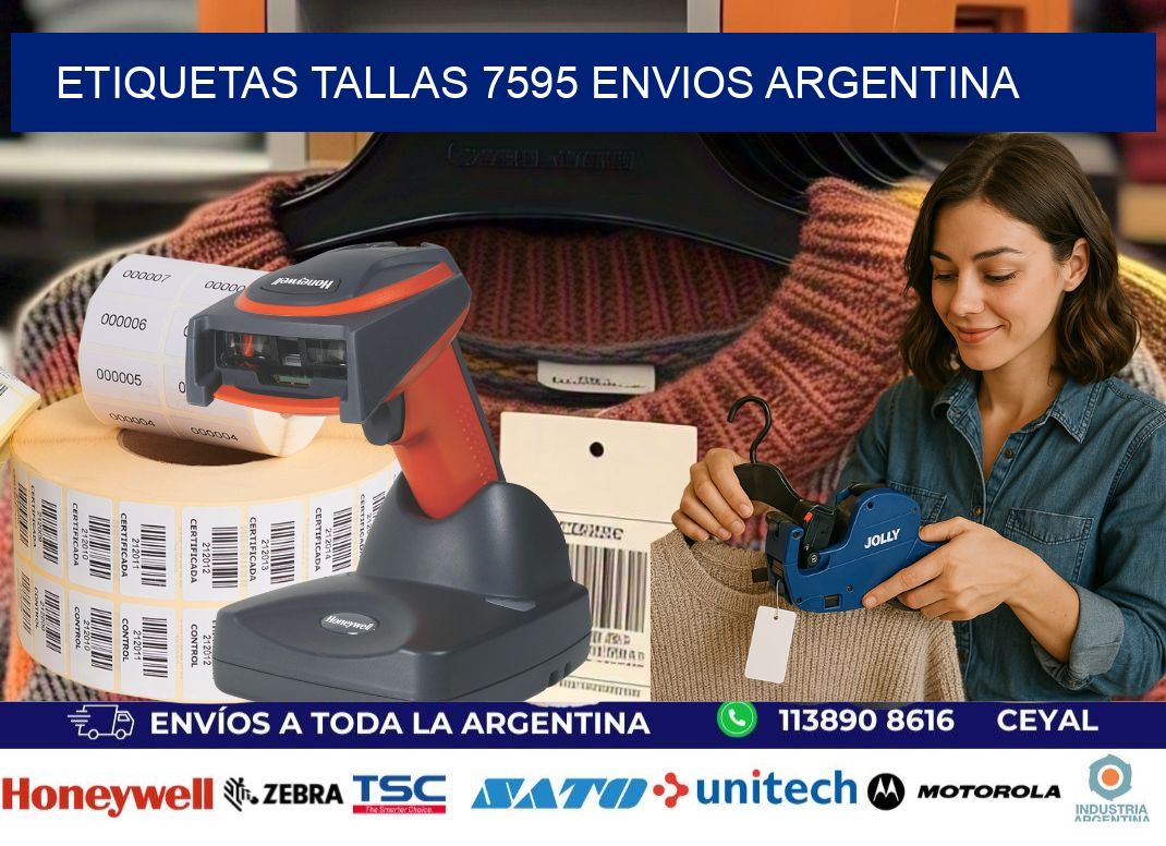 etiquetas tallas 7595 ENVIOS ARGENTINA