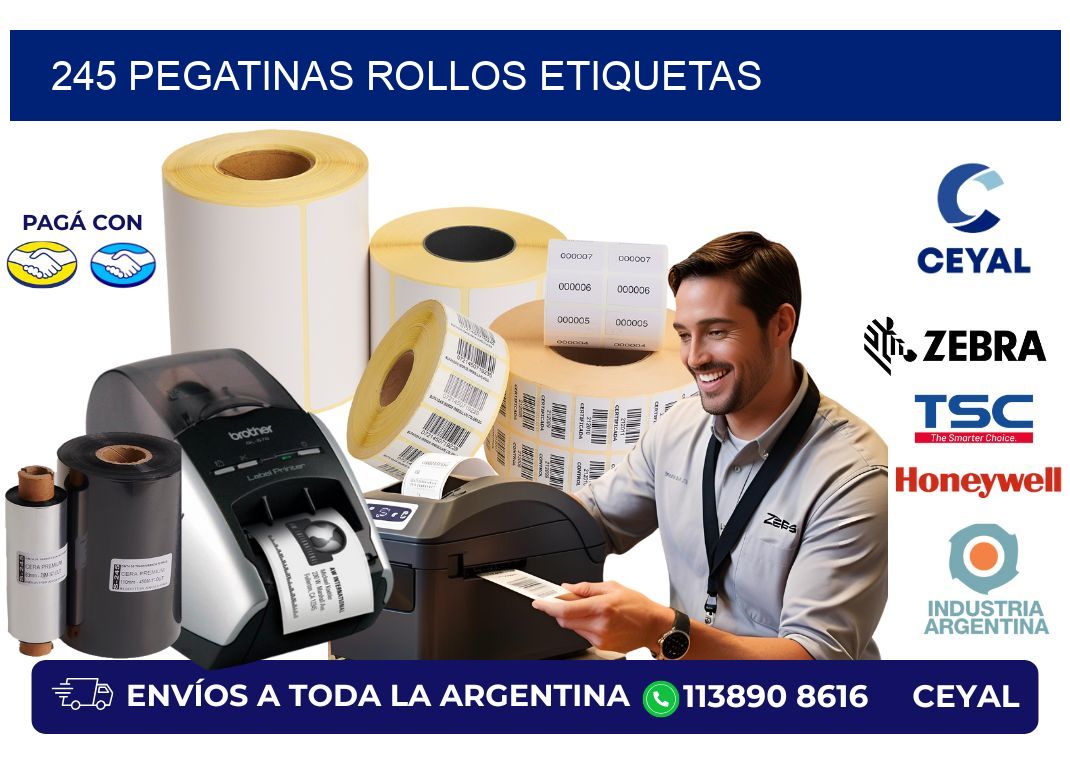 245 Pegatinas rollos etiquetas