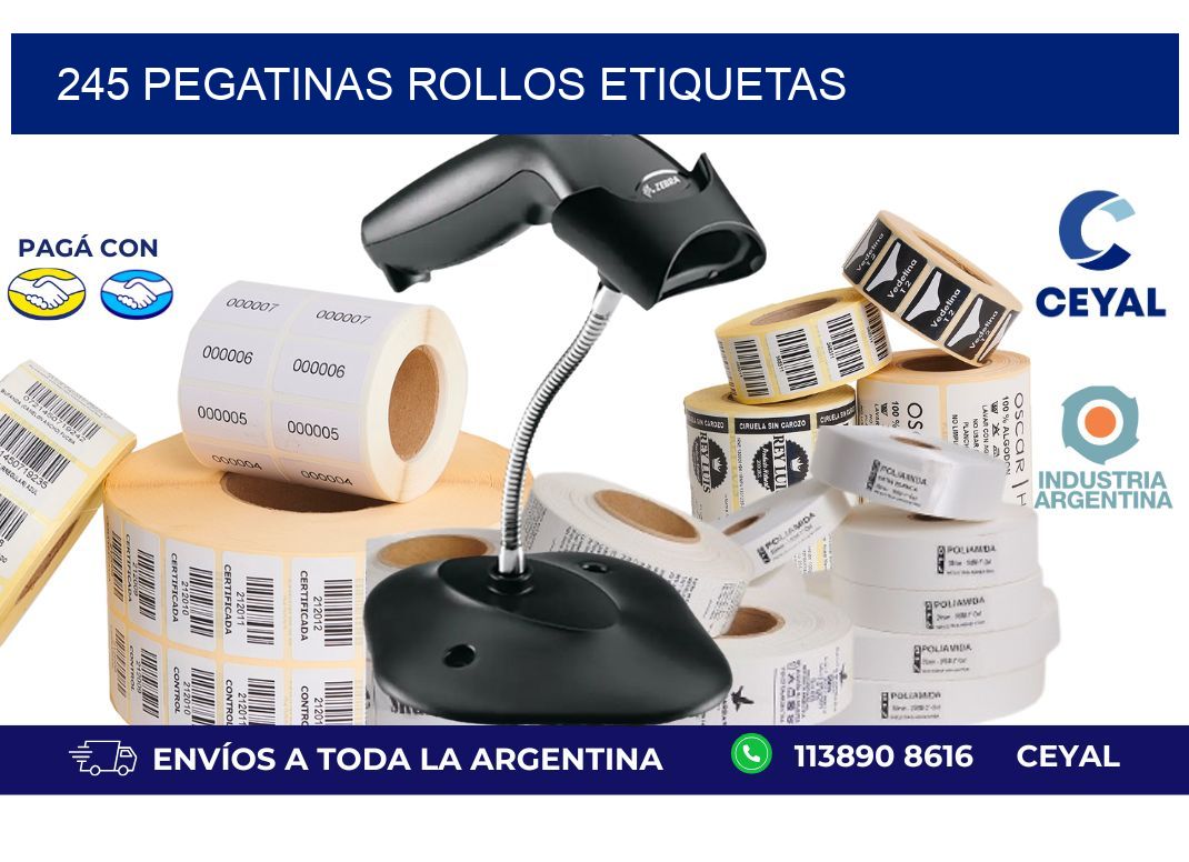 245 Pegatinas rollos etiquetas