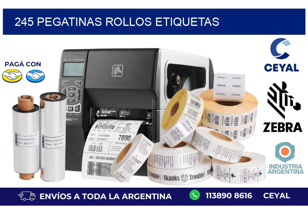 245 Pegatinas rollos etiquetas