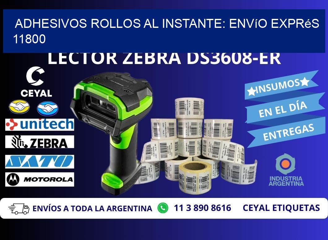 Adhesivos rollos al Instante: Envío Exprés 11800