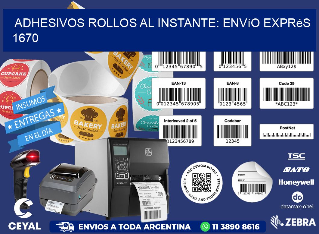 Adhesivos rollos al Instante: Envío Exprés 1670