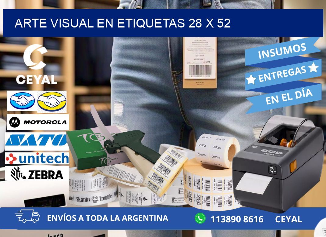Arte visual en etiquetas 28 x 52