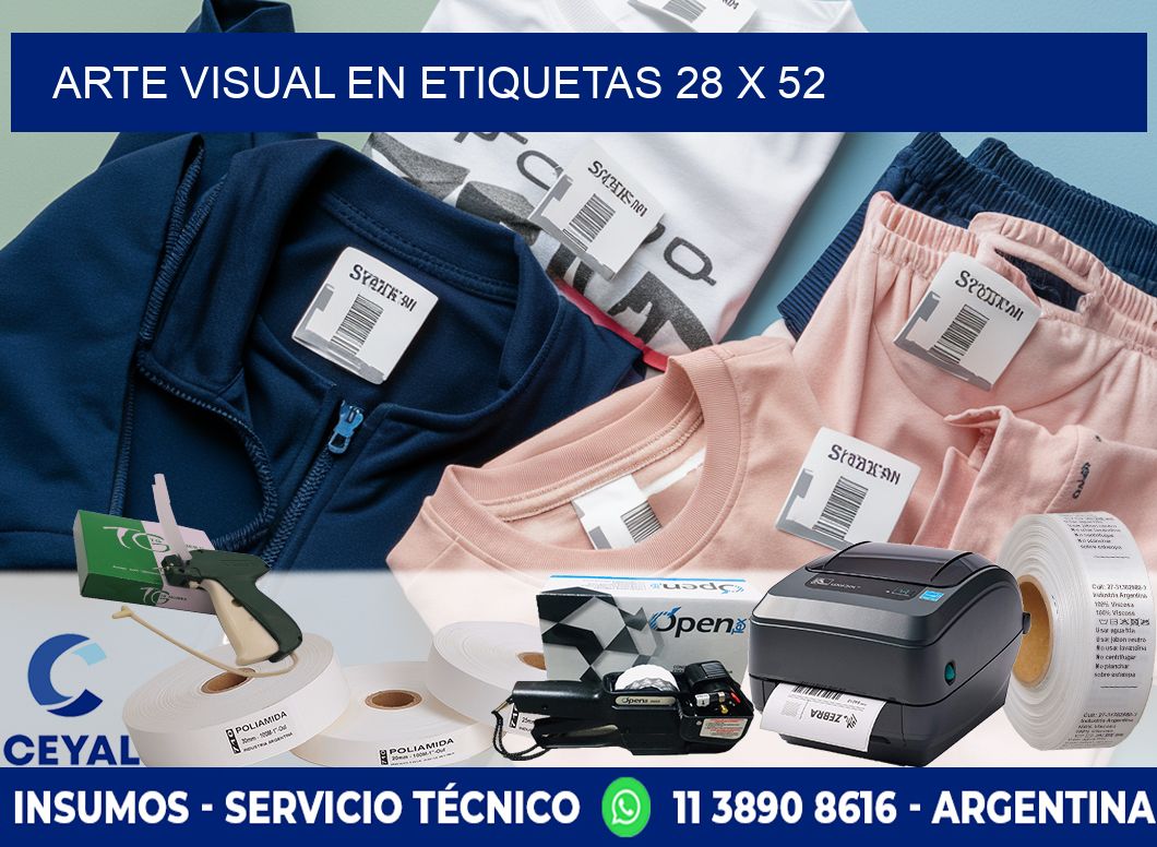 Arte visual en etiquetas 28 x 52
