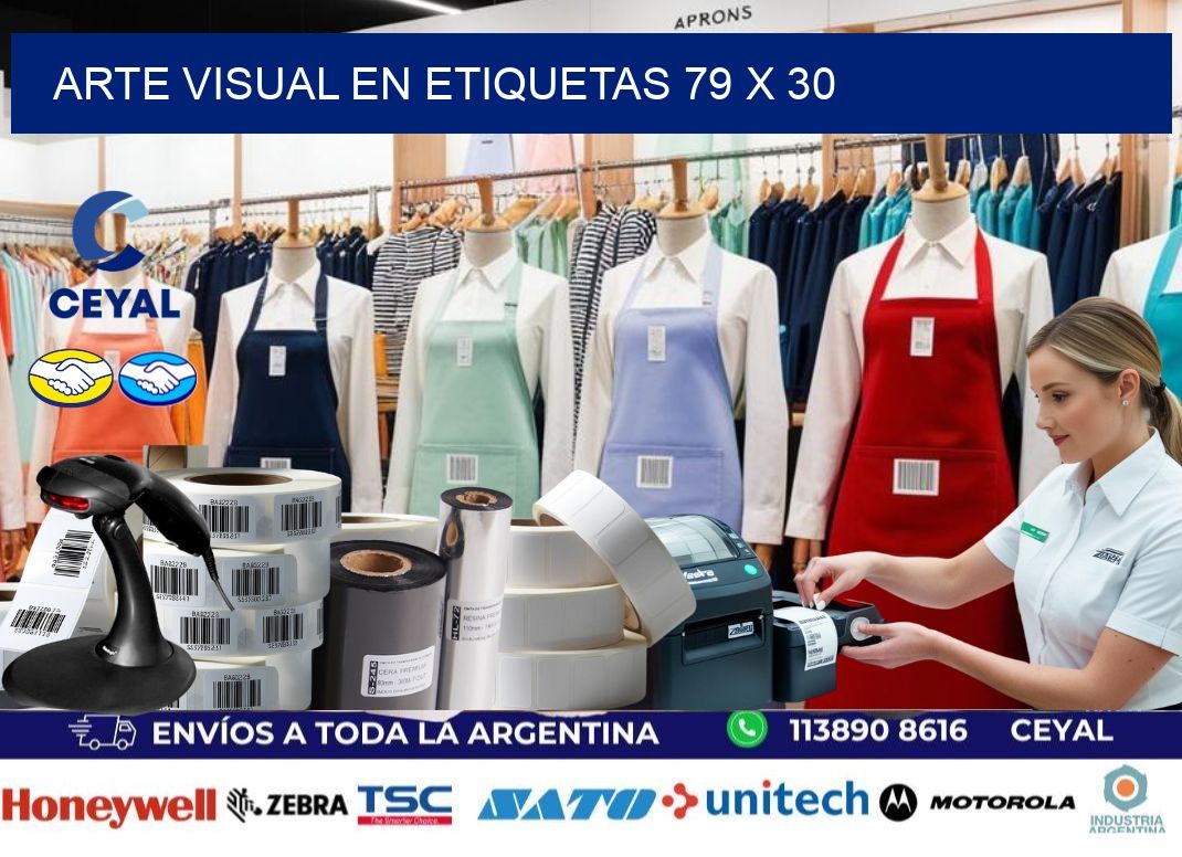 Arte visual en etiquetas 79 x 30