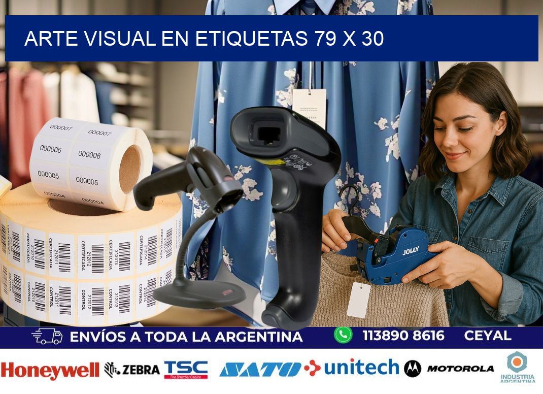 Arte visual en etiquetas 79 x 30