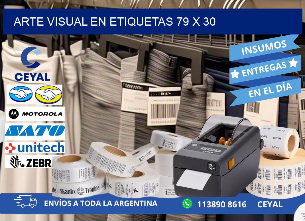 Arte visual en etiquetas 79 x 30