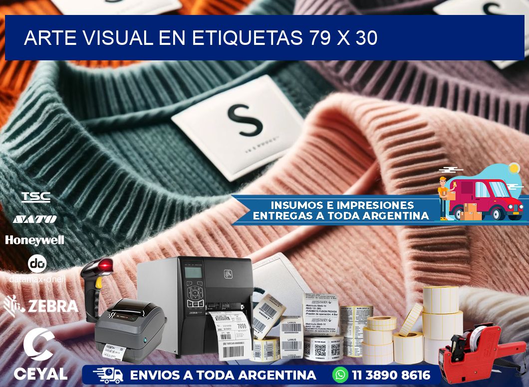 Arte visual en etiquetas 79 x 30