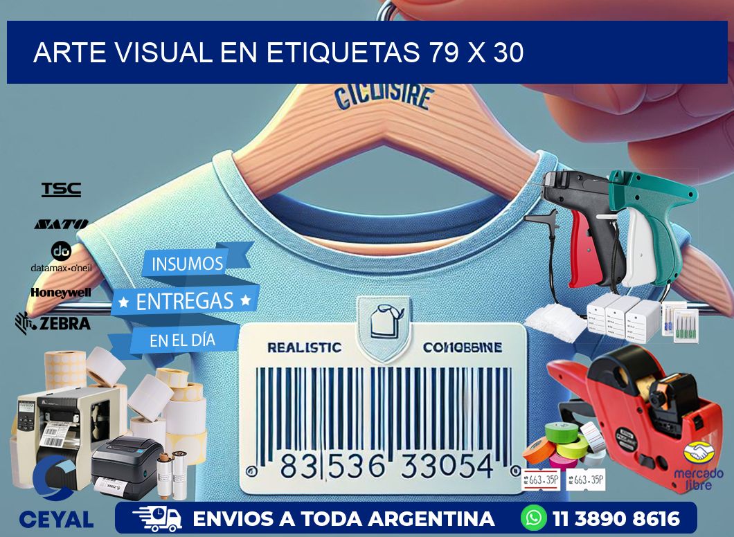 Arte visual en etiquetas 79 x 30