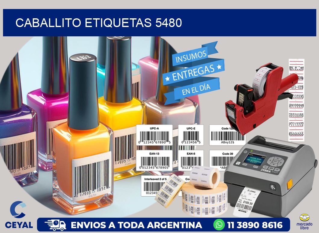 Caballito etiquetas 5480